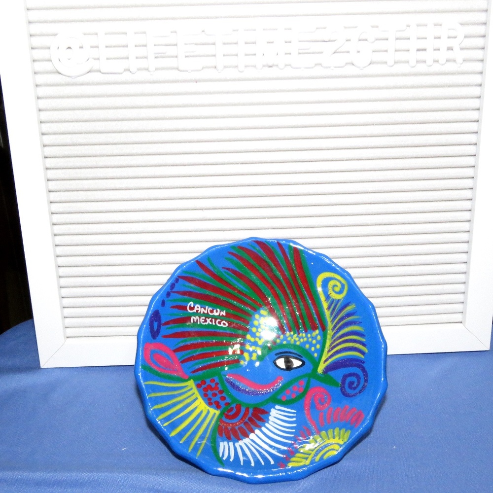Hand Crafted Cancun Mexico Trinket Bowl
